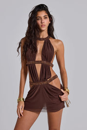 6AM Cut Out Mini Dress In Cocoa